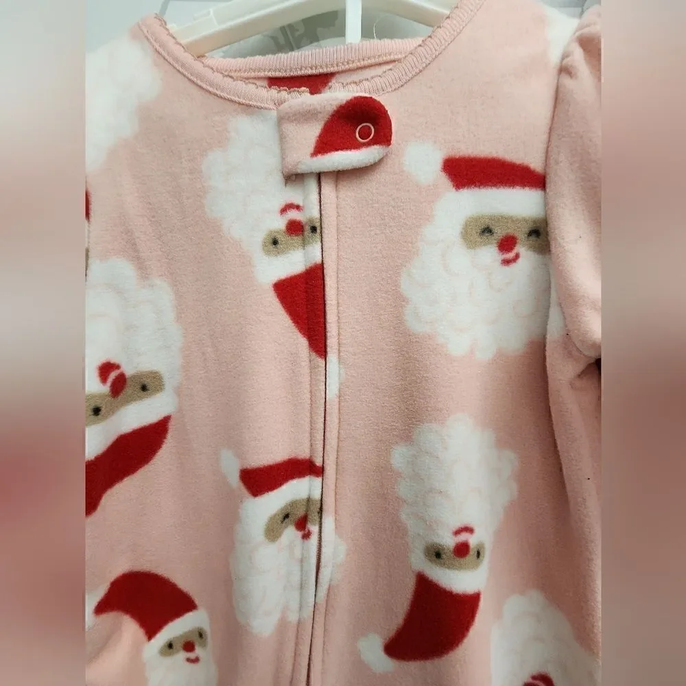 Carter’s Just One You Toddler Snowflake Reindeer/Santa Fleece Footed Pajama